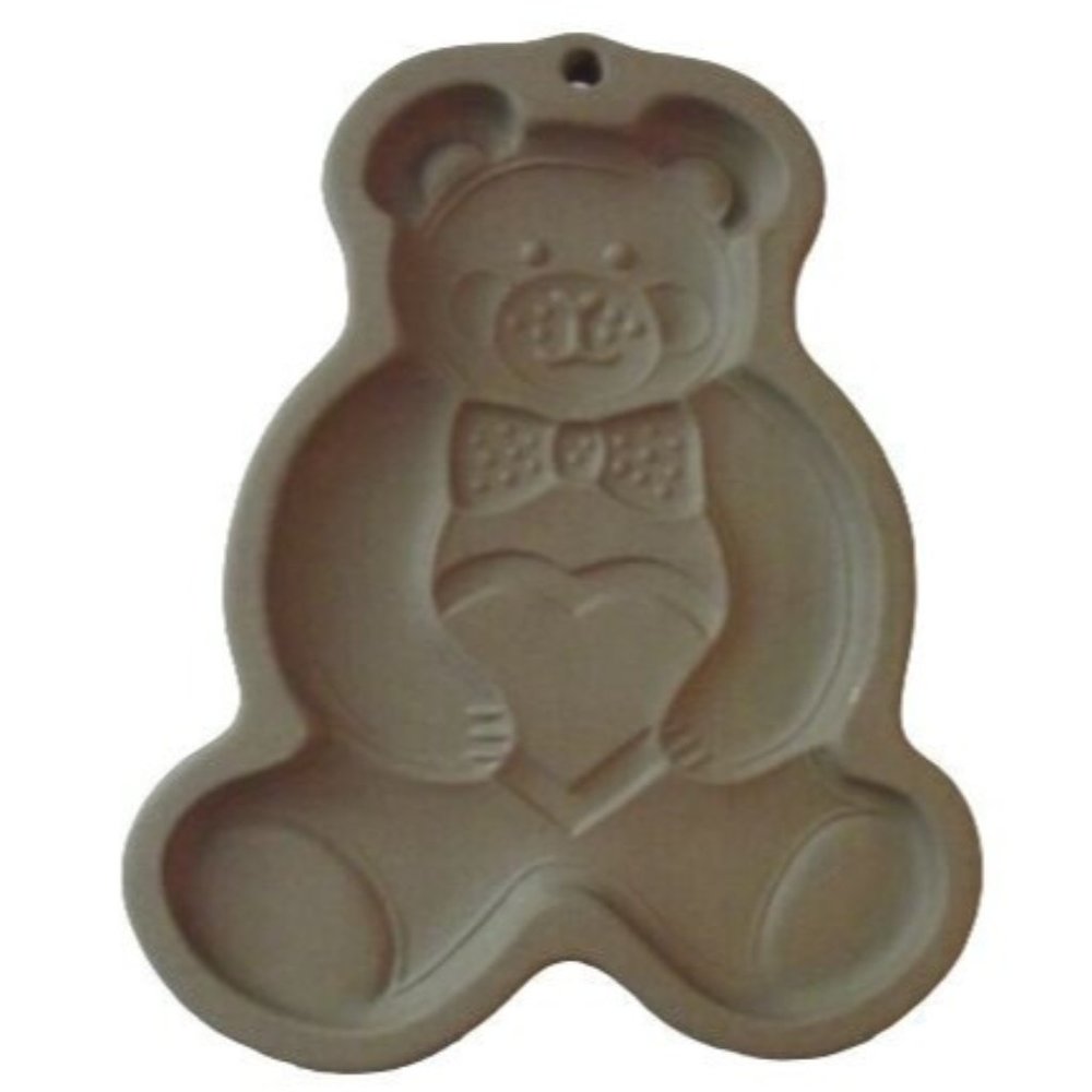 Pampered Chef Cookie Mold Stoneware Teddy Bear Chocolate (craft) - 1991 6"